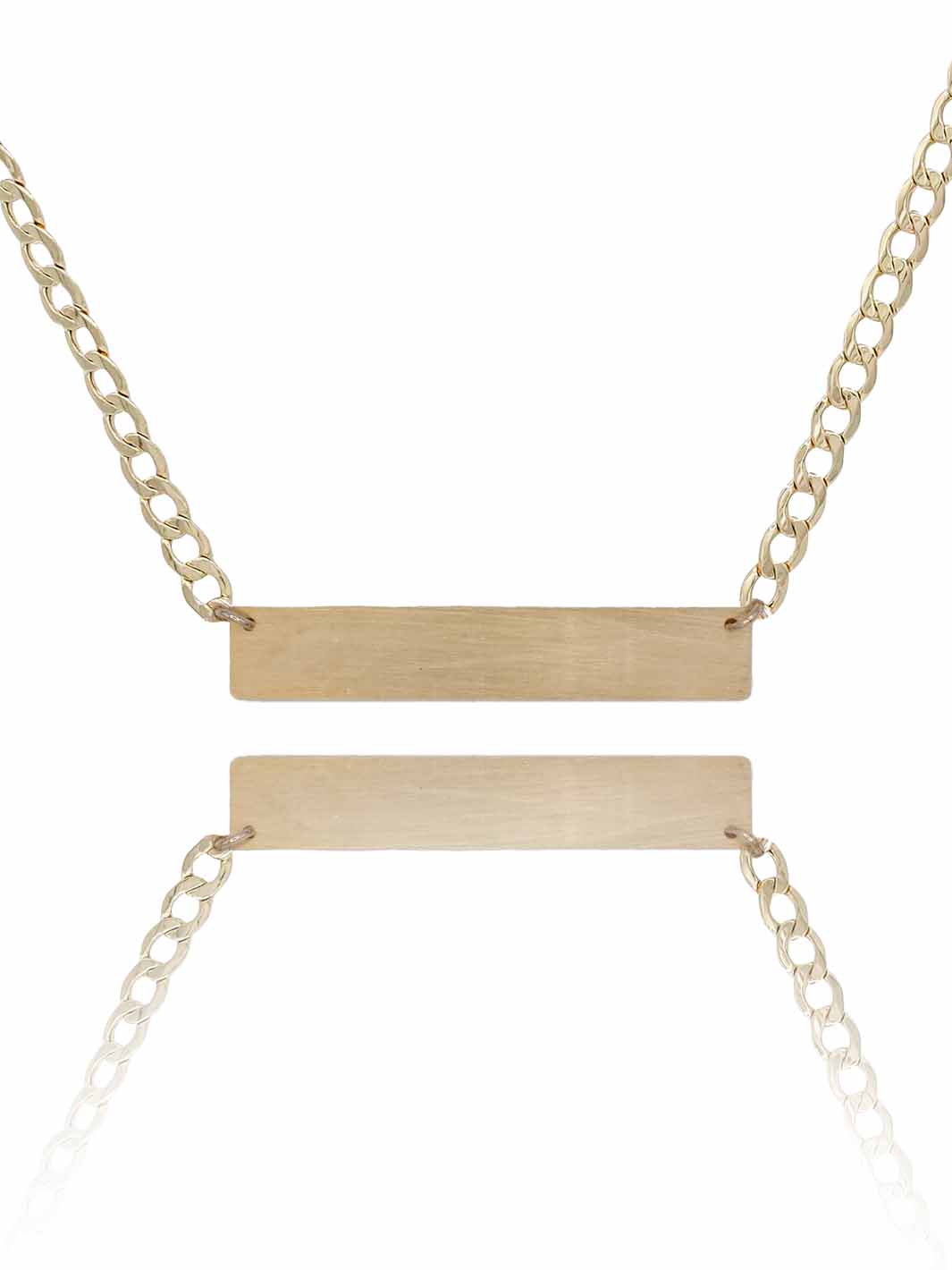 Solid Gold Horizontal Bar Necklace