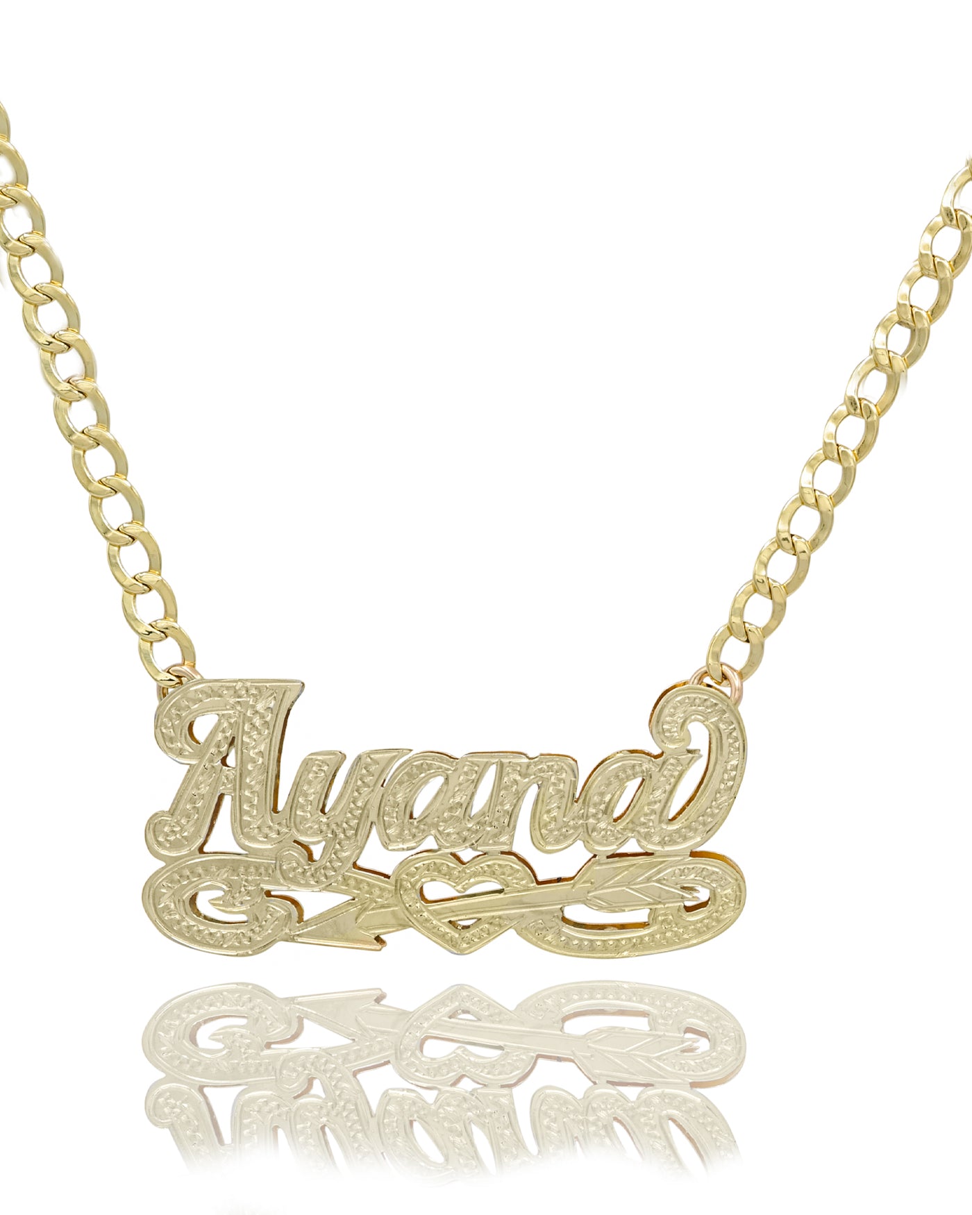 Double-Plate Name Necklace Cupid