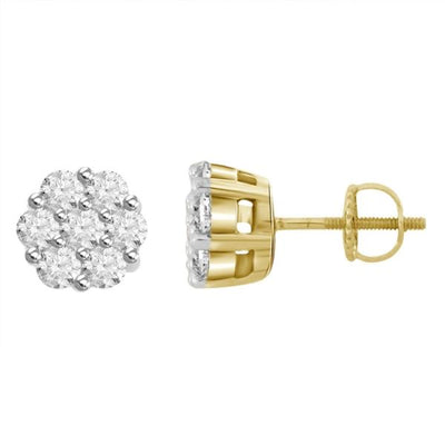 Ladies Earrings 1/4 Ct Round Diamond 14k White\Yellow Gold