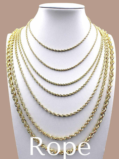 10K Gold Rope Chain Necklace