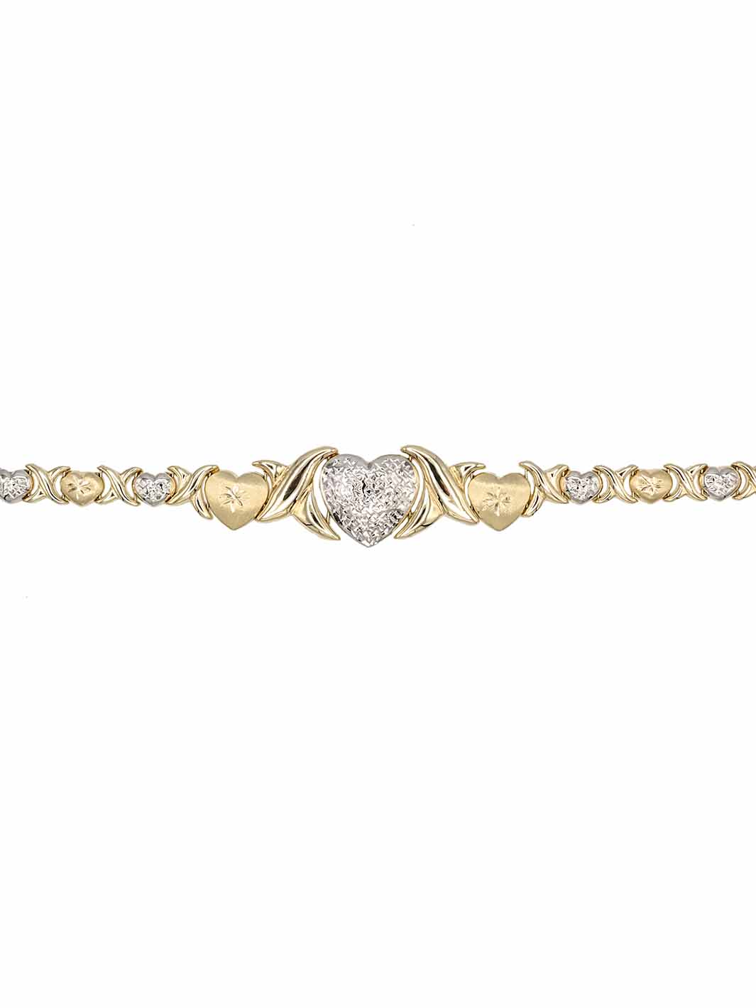 10k Gold X's & Hearts Bracelet