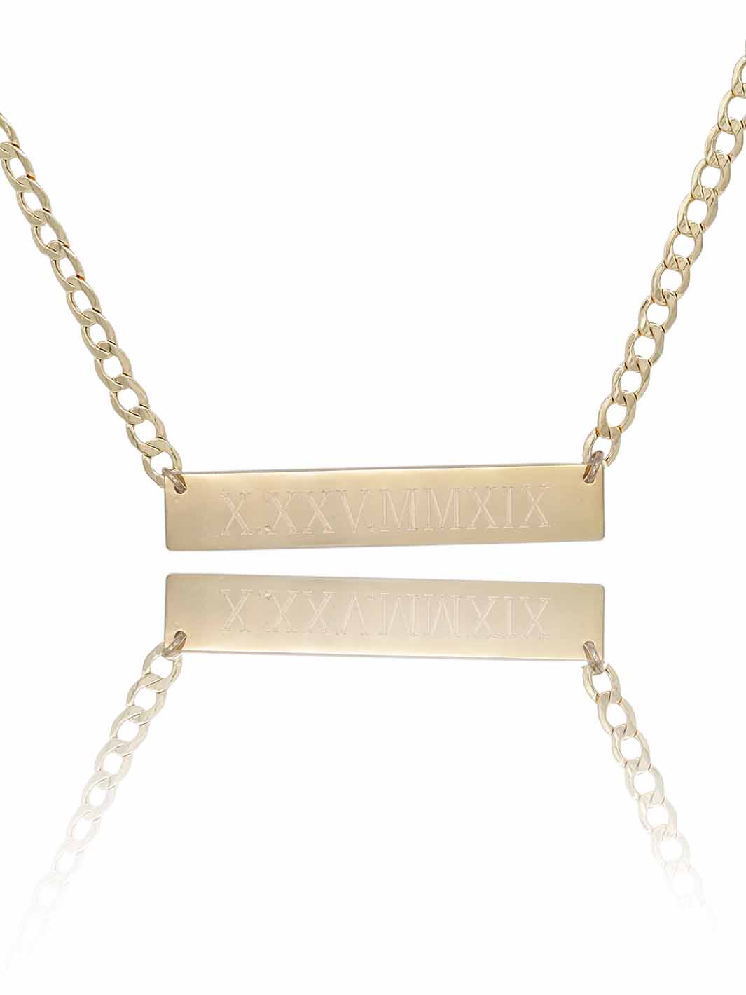 Solid Gold Horizontal Bar Necklace