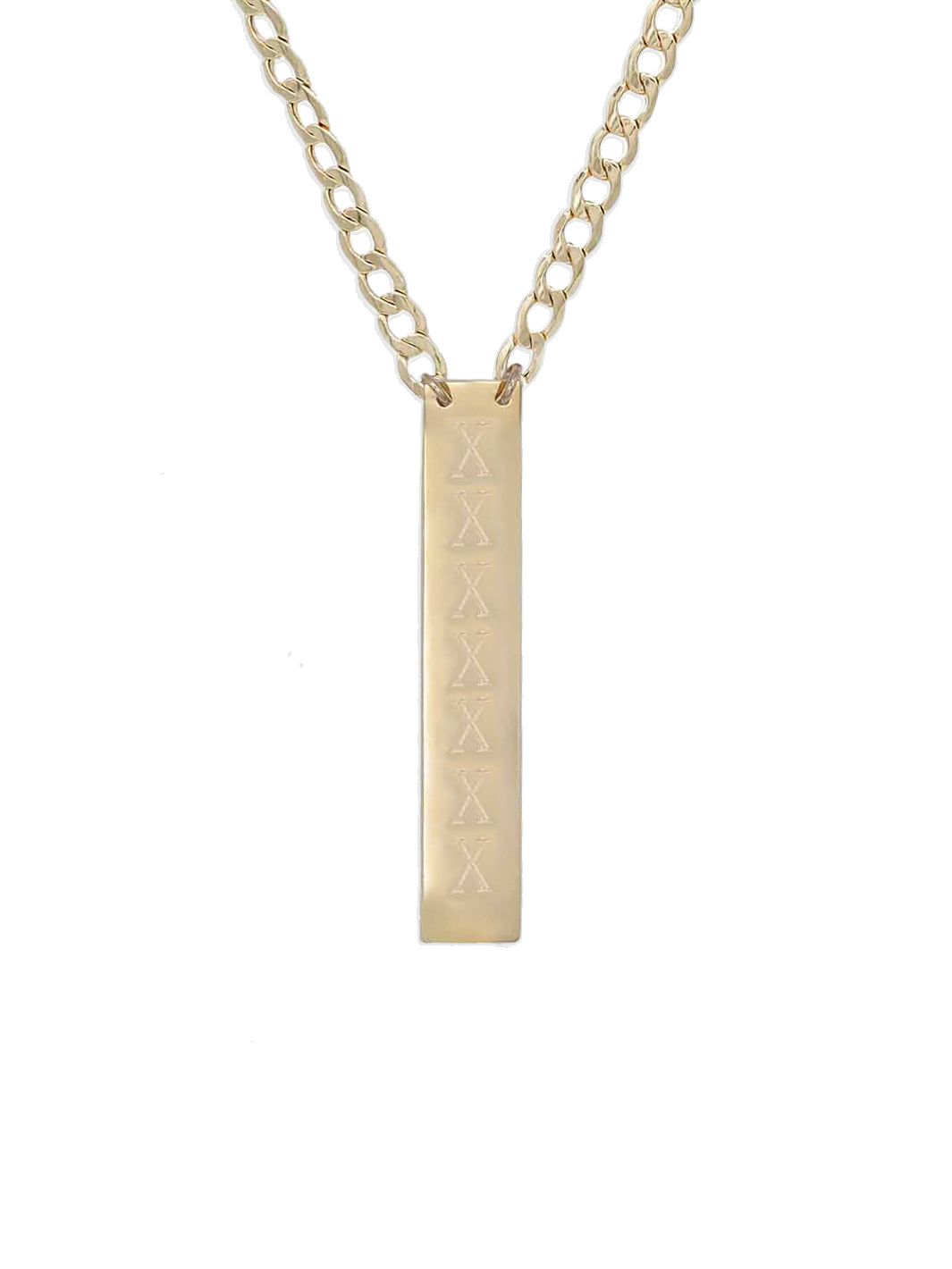 Solid Gold Vertical Bar Necklace