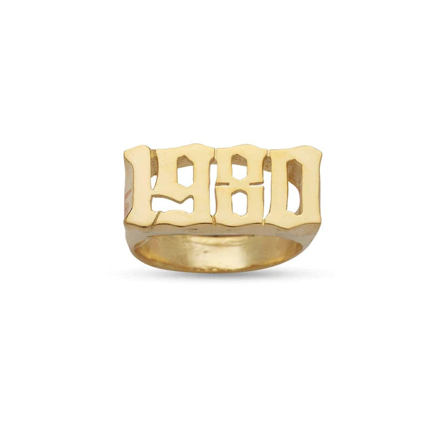 Golthic Number Gold Jewelry Ring NR10